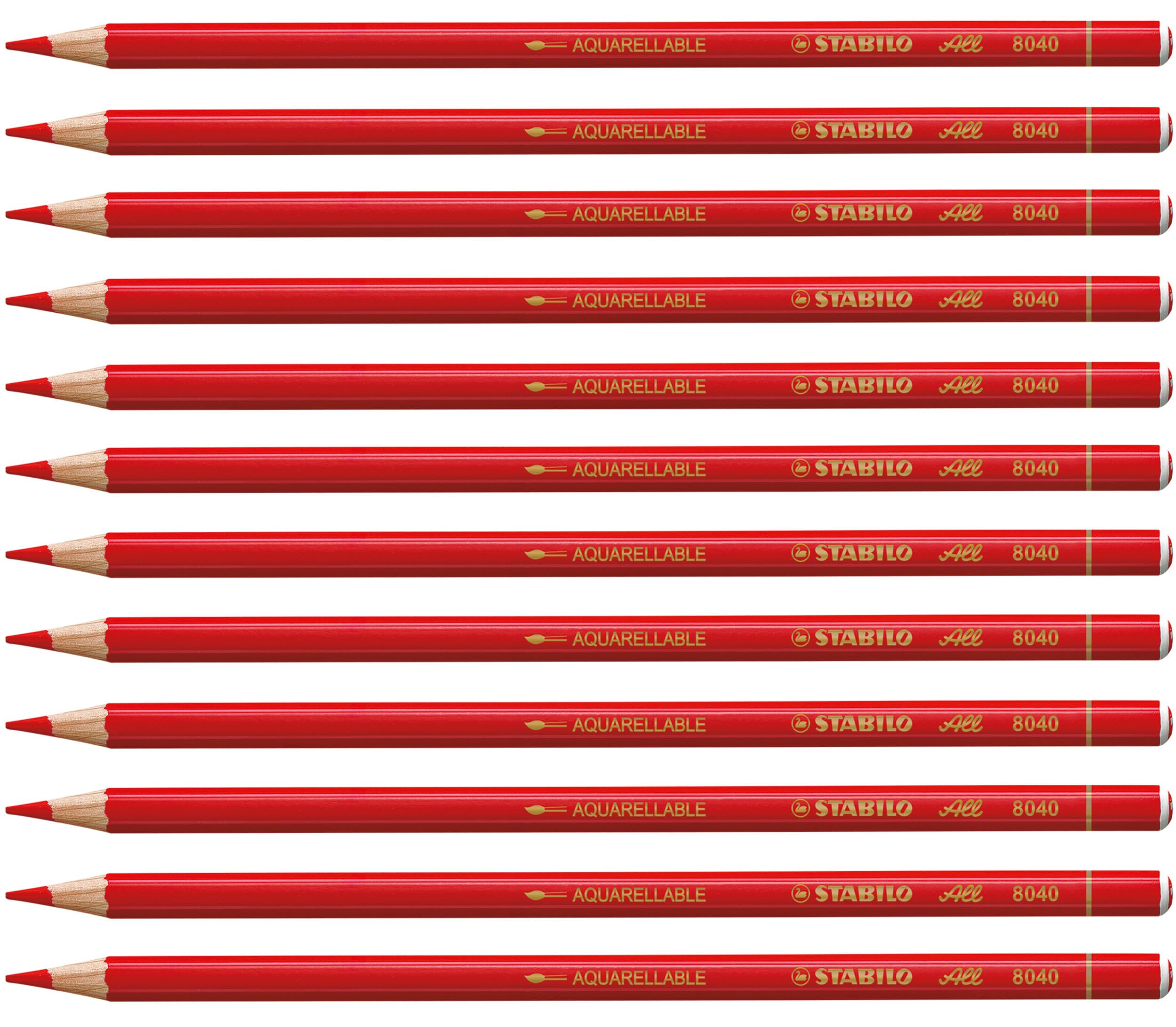 STABILO All - Coloured and Graphite Pencil - Pack of 12 - Red