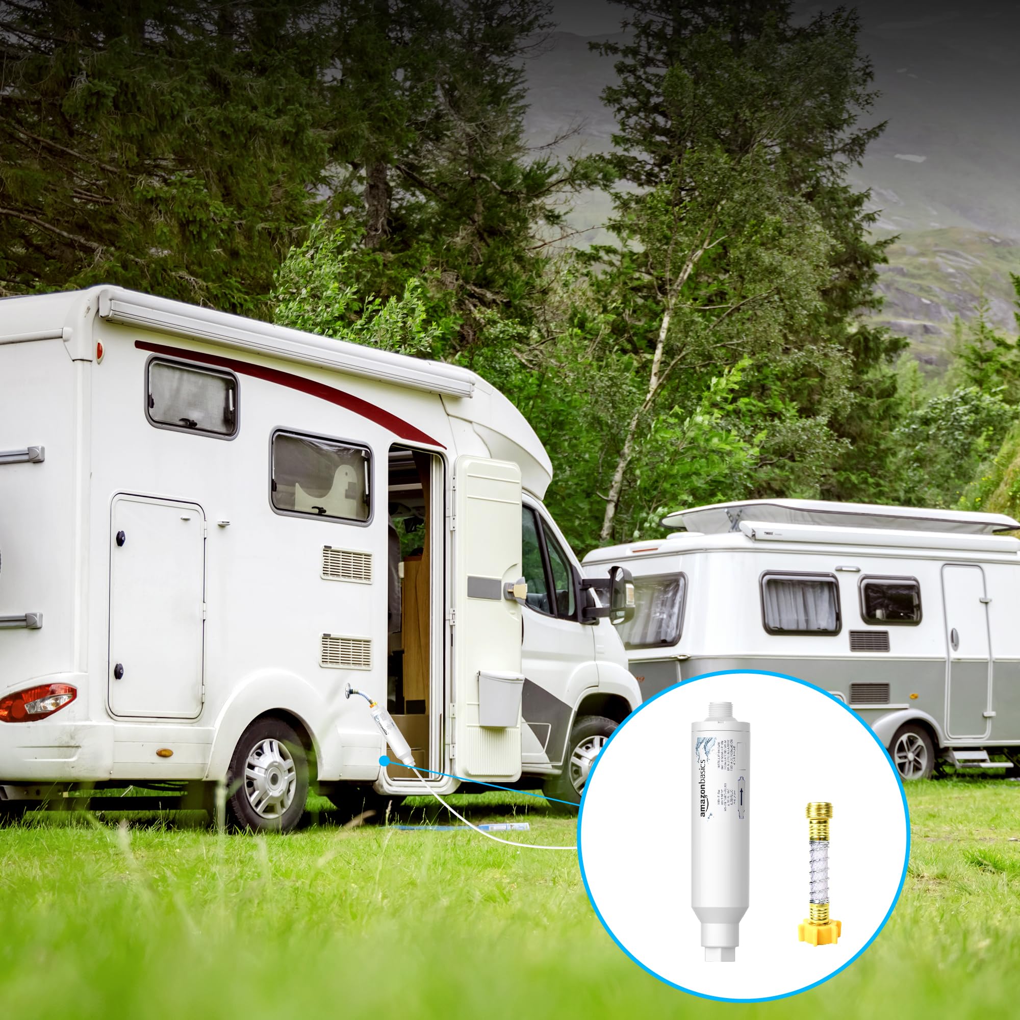 Amazon Basics Inline Water Filter, 2 Pack, without hose