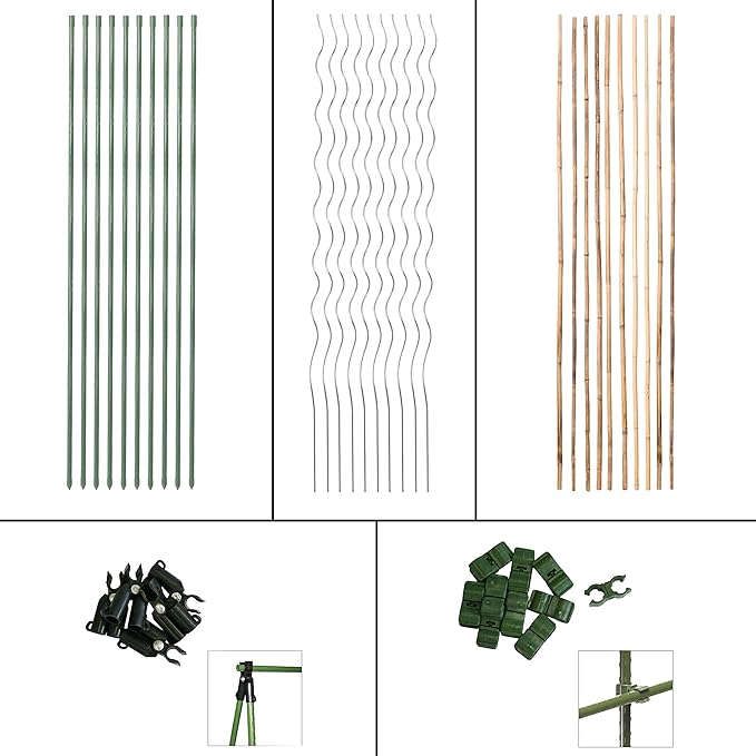 Pflanzstab Pflanzenstab Rankhilfe Tomatenstab Spiralstab Tonkinstab Bamubsstab Pflanzstäbe Pflanzenstütze Stabverbinder Multi
