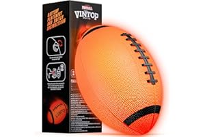HIEMAO Glow in The Dark Football for Kids Boys Ages 8-12 15, Light Up LED Football Toys with Pump for Indoor/Outdoor Game, Fun Gift for Teens Christmas Birthday, Holiday Stuff Party Favor Supplie