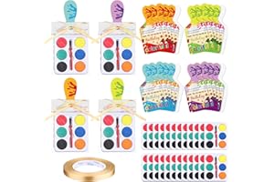 24 Sets Watercolor Paint Set for Kids Watercolor Paint Pallets with Thank You Cards Gold Ribbon Art Supplies Thank You Gifts 