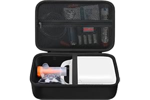 Elonbo Carrying Case for Nebulizer Machine for Adults and Kids, UNOSEKS/MGLIFMLY/OWAREY/Quvidi/VITA-Mist/YEVLLDOO Portable Home Atomizer Travel Case, Desktop Asthma Inhaler Storage Holder, Black