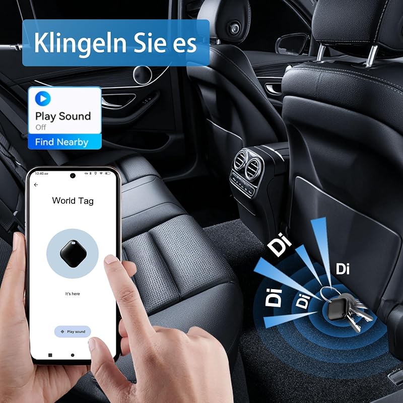 Tracker Android Smart Tag, Bluetooth Tracker Kompatibel mit Google Find My Hub App (Nur Android), Anti-Verlust Tracker für Schlüssel, Koffer, Rucksäcke, Taschen & mehr, Schwarz 4er-Pack