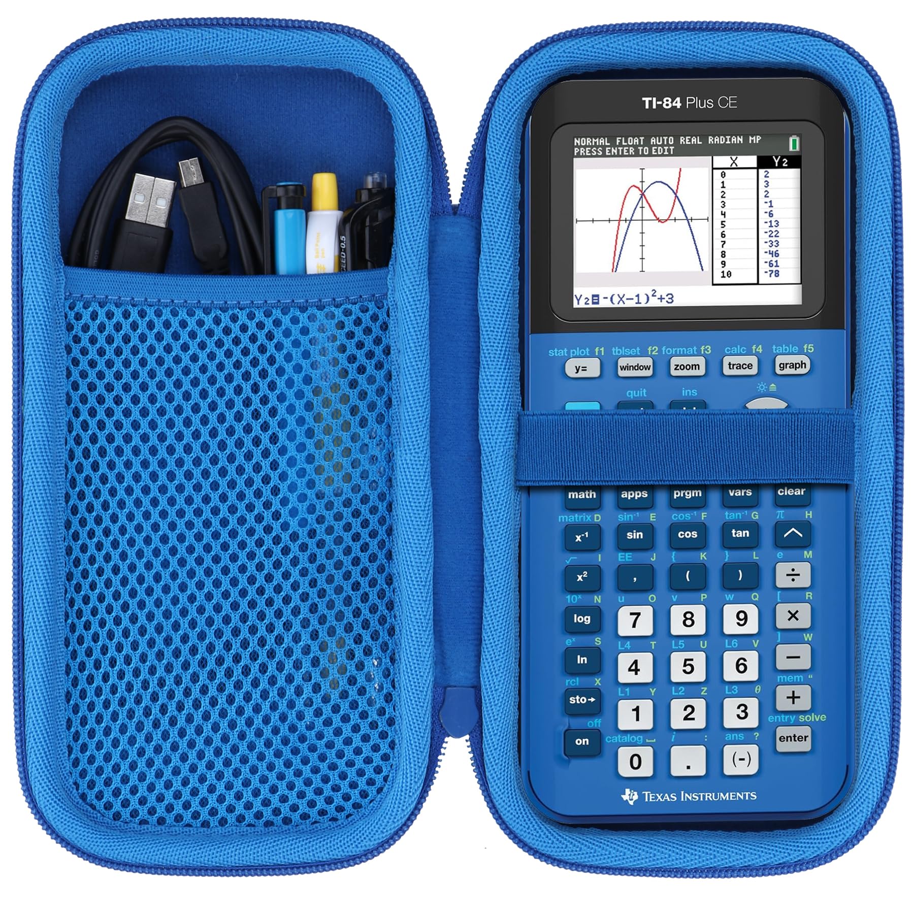 Photo 1 of Lebakort Hard Case Compatible with Texas Instruments TI-84 Plus CE/TI-84 Plus/TI-Nspire CX II CAS/TI-Nspire CX II/TI-83 Plus/TI-89 Titanium/TI-85 / TI-86 Color Graphing Calculator (Blue Case)