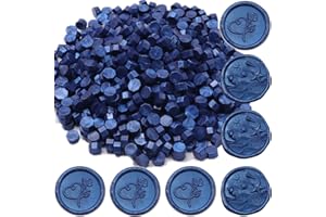 ONWINPOR Sea Blue Wax Seal Beads, 400Pcs Sealing Wax Beads, Octagon Wax Sealing Beads, Navy Blue Sealing Wax Beads Set for Wax Seal Stamp, Gift Wrapping, Letter Sealing (Sea Blue)