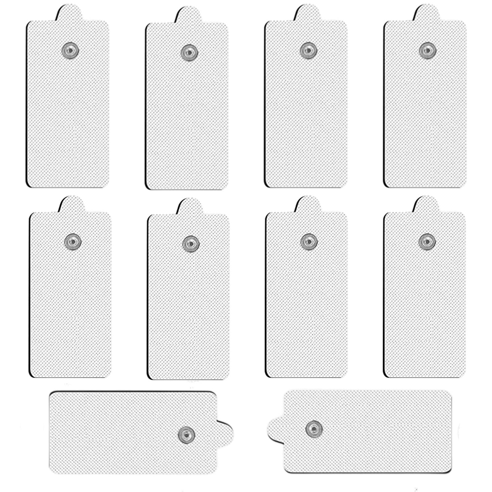 Photo 1 of 10 Pcs Stronger Large TENS Unit Pads Compatible with MEDVICE, NURSAL, Belifu, Brilnurse TENS Units, VOVOU 3.5mm Snap Latex-Free TENS Unit Replacement Pads Electrode Patches Reuse More Than 50 Times