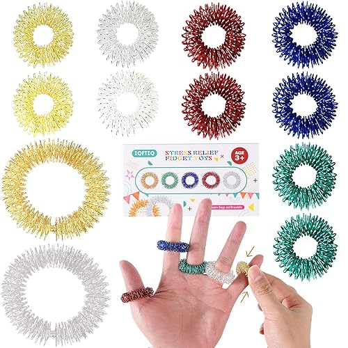 Spiky Sensory Finger Acupressure Rings ADHD Silent Fidget Toys