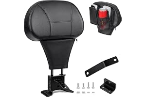 PBYMT Driver Rider Backrest, Adjustable Rider Driver Backrest with Storage Fit for Harley Davidson Touring Road Glide Electra Glide Road King Street Glide 1988-2024 (Black)