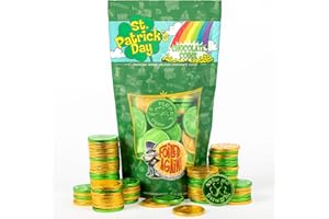 FOILED AGAIN! CHOCOLATE COINS Foiled Again! Chocolate St. Patrick’s Day Coins - Gold Belgian Milk Chocolate - Irish St. Pat's Designs - Bar Party Favors - Goody Bag Candy - 1 pound - 80 Coins