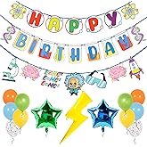 Pirese Science Birthday Party Decorations – Pre-Strung Happy Birthday Banner Kit with Balloons & Lab Decor – Science Banner, Mad Scientist Decorations, Science Theme Decor, Party Supplies Kids & Adults