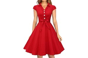 Wedtrend Women's 1950s Retro Rockabilly Dress Cap Sleeve Vintage Swing Dress