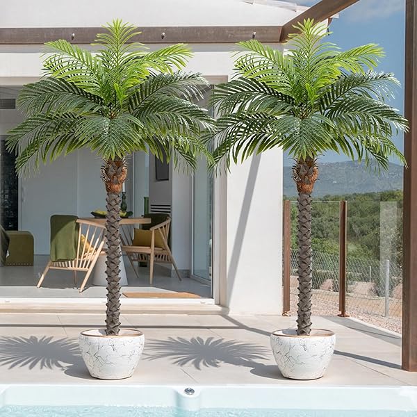 KEEPLUSH 5FT ARTIFICIAL PHOENIX PALM TREE FOR OUTDOOR...