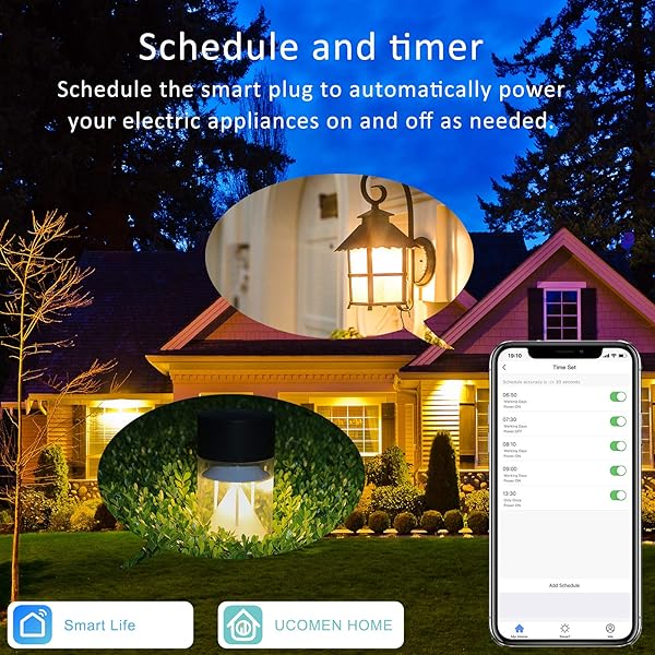 UCOMEN Enchufe Inteligente Exterior Enchufe WiFi Compatible con Alexa y Google Home APP Control Remoto Funcin de Temporizador Uso Interior y ExteriorIP44 a prueba de agua 2pcs
