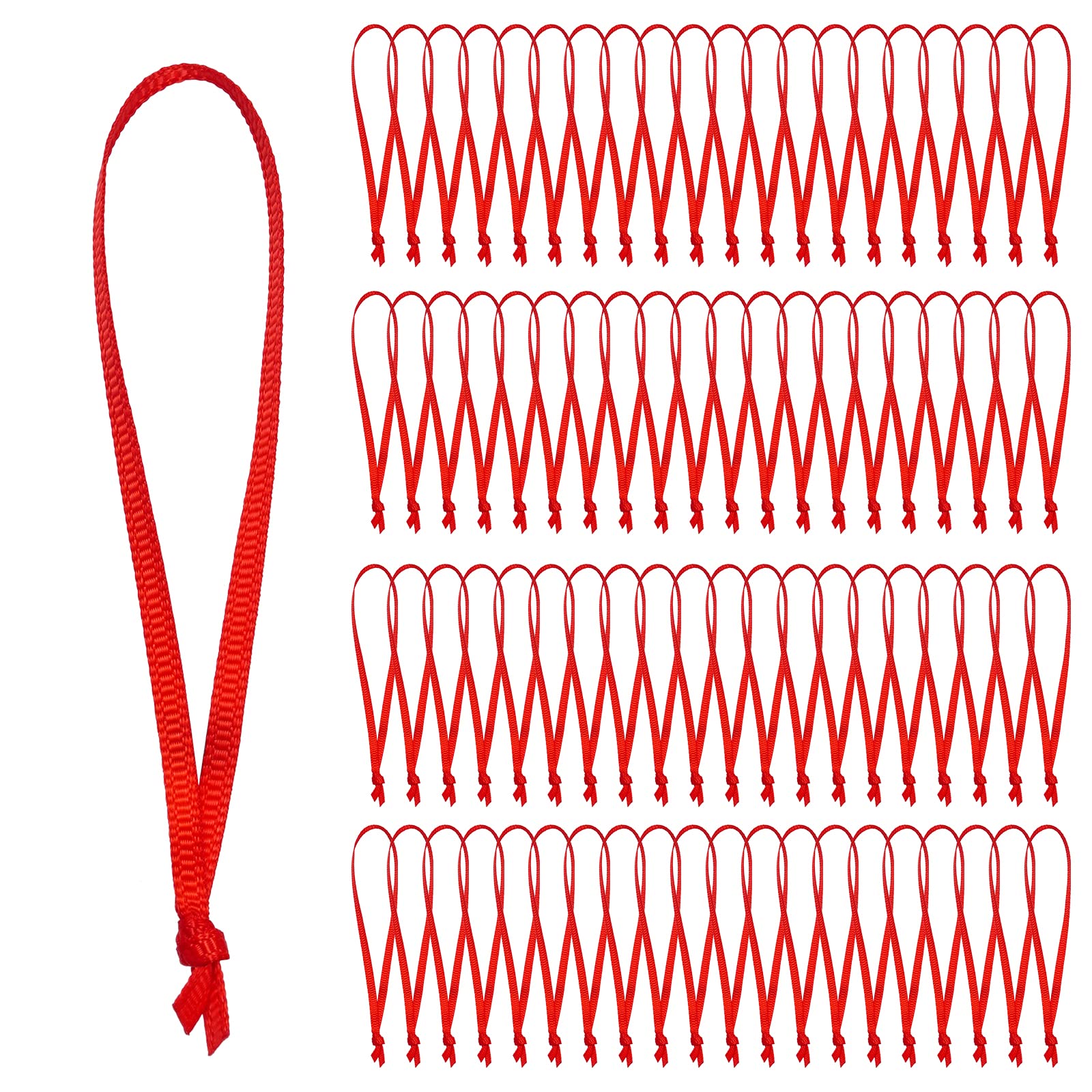 Photo 1 of 100 Pcs Christmas Ornament Ribbon Hangers, Thin Hand Tied Ornament Ribbon Loops