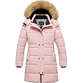 CTFASHION Girl's Puffer Jacket Kids Long Winter Coats Heavyweight Parka Warm Fleece Snow Outerwear with Removable Fur Hood