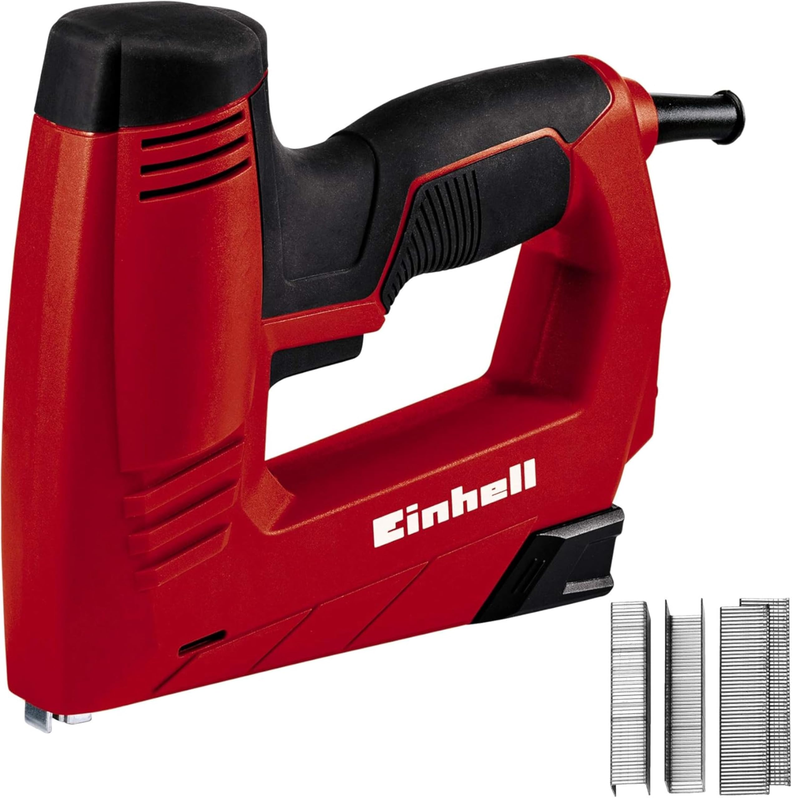 Einhell Electric Nailer TC-EN 20 E (for Type 53 Staples, Type 47 Nails, 20 Shots per Minute, Electronic Impact Force preset, Safety Nose, incl. 1000 Staples and 500 Nails)