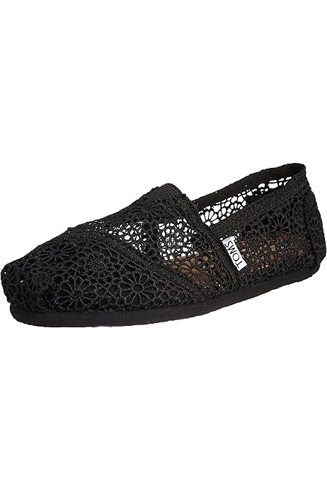toms black crochet lace shoes