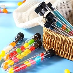 Relaxweex 100 Pcs Plastic Test Tubes Clear 16 x