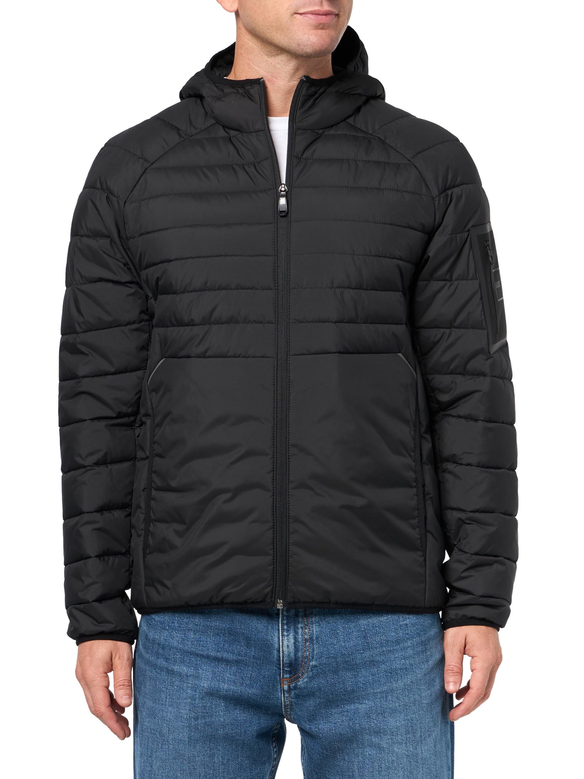 Photo 1 of BOSS, Lightweight Hooded Puffer Jacket, black sky, L