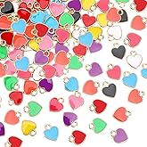 MARFOREVER 120 Pcs Heart Charms for Jewelry Making, Love Valentines Charm Colorful Valentine Heart Shape Pendants Charms for Valentine's Gifts DIY Bracelet Necklace Earrings Crafts Supplies