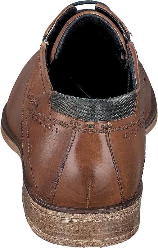 Homme Chaussure basse business en cuir, derby durable au look usé, Cognac, 42 EU