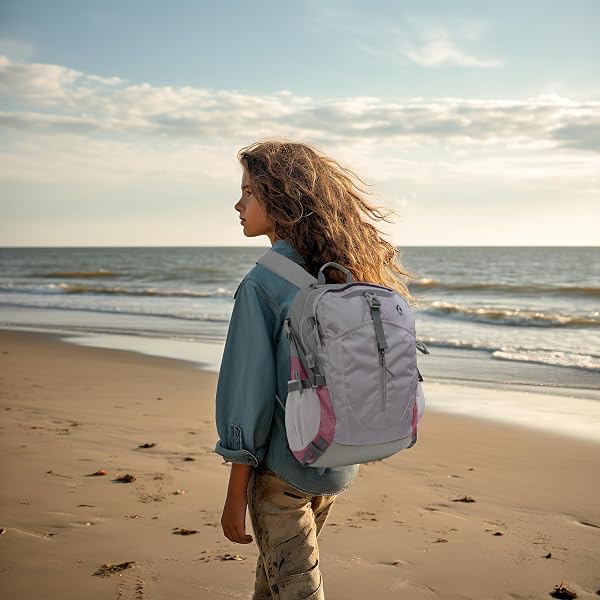 WGOOURS KIDS 18L EARLY SCHOOL AGE HIKING WATERPROOF OUTDOOR CAMPING TRAVEL BACKPACK, BREATHABLE PANEL & PICNIC MAT (MERMAID)