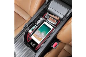 TACOBRO TACORBO Center Console Organizer Compatible with Toyota Camry XLE/XSE 2018-2024 and Camry LE/SE 2020-2024 Accessories, Camry Hybrid Armrest Insert Tray, (not for 9th 2024 2025 Camry), Red Trim