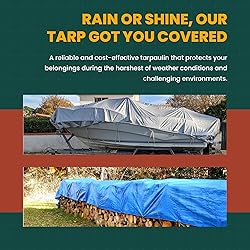 Large Waterproof Tarp - Heavy Duty 5 Mil Thick Poly