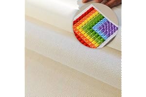 Needlepoint Canvas, 13-Mesh, 20" X 17", Beige Needlepoint Canvas Embroidery Blank White Cloth (1)
