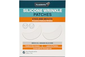 NUVADERMIS Silicone Wrinkle Patches- Anti Aging Wrinkle Patches for Face Overnight Use - Reduces Fine Lines and Wrinkles (Eyes/Mouth - 6 Pairs)