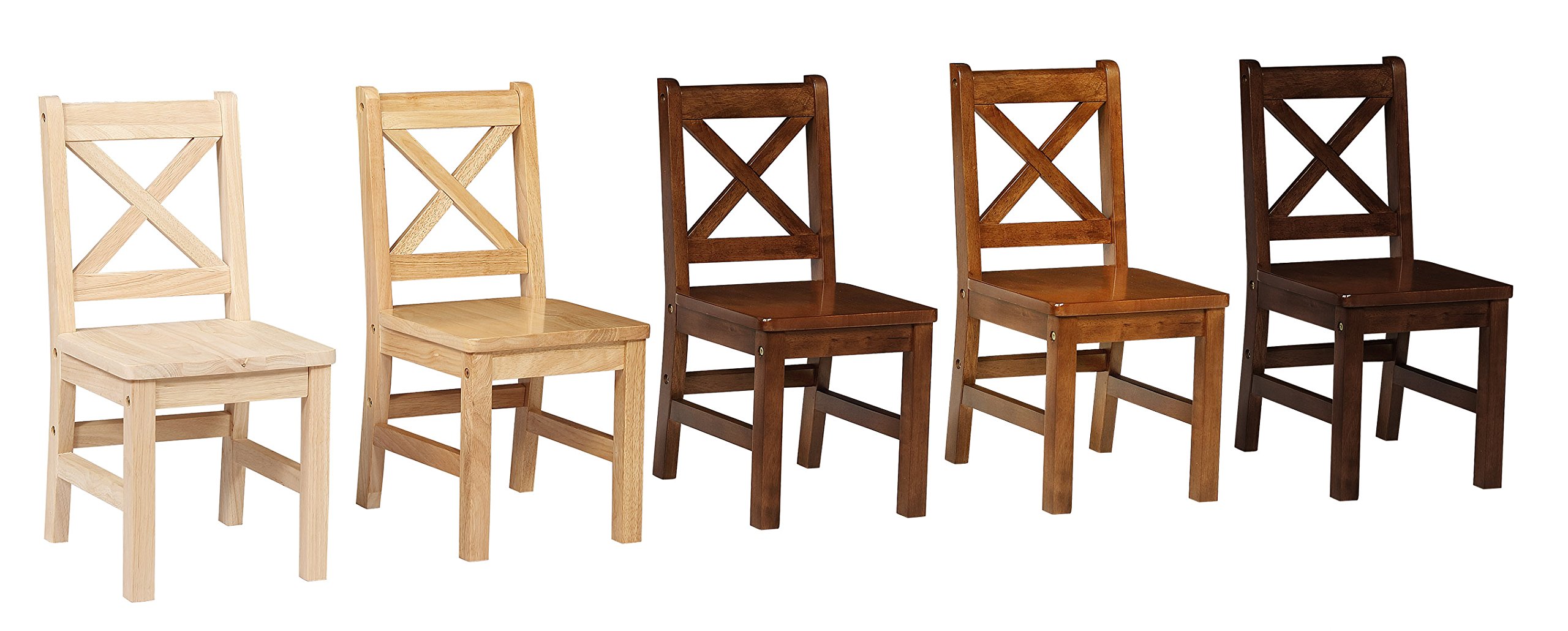 EHemco Kids Table And 4 Chairs Set Solid Hard Wood In Espresso With X