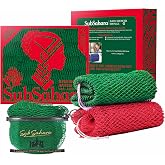 SubSahara African Net Sponge, Exfoliating Body Scrubber for Back, 2 Pack | Red &amp; Green, knotted nylon exfoliating net for back reach, lather with body wash, easy rinsing and hanging to dry