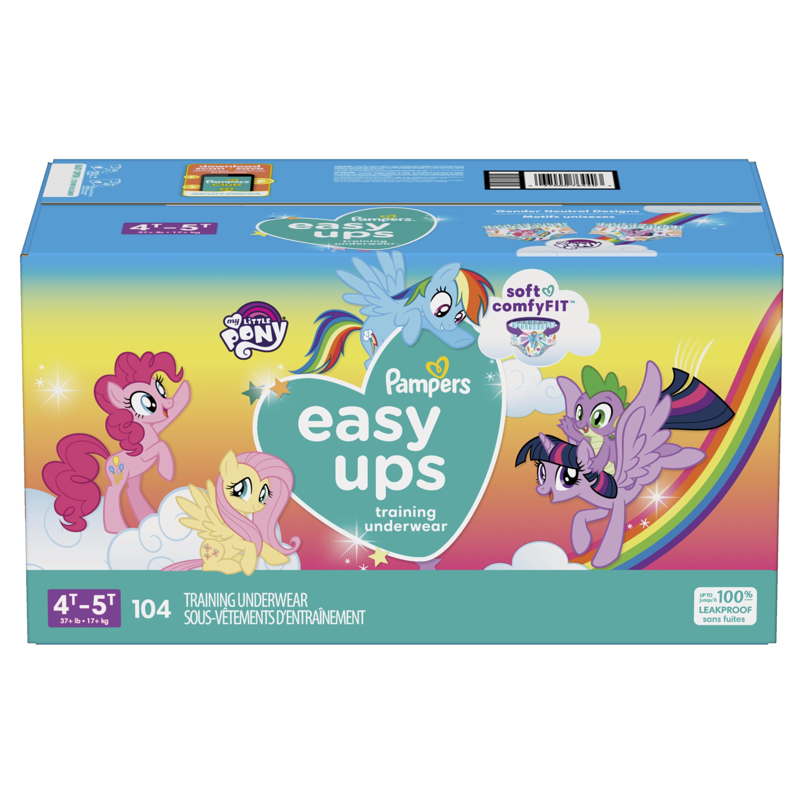 Pampers Training Pants - Easy Ups Girls & Boys - Size 4T-5T, 104 Count, Peppa Pig Potty Underwear (Packaging May Vary)