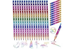 Goldge 30pcs Rainbow Colored Pencils, 4 Colors in 1 Rainbow Pencils for Kids, Coloring Pencils, Party Favors, Art Supplies for Drawing, Coloring, Sketching, Unsharpened