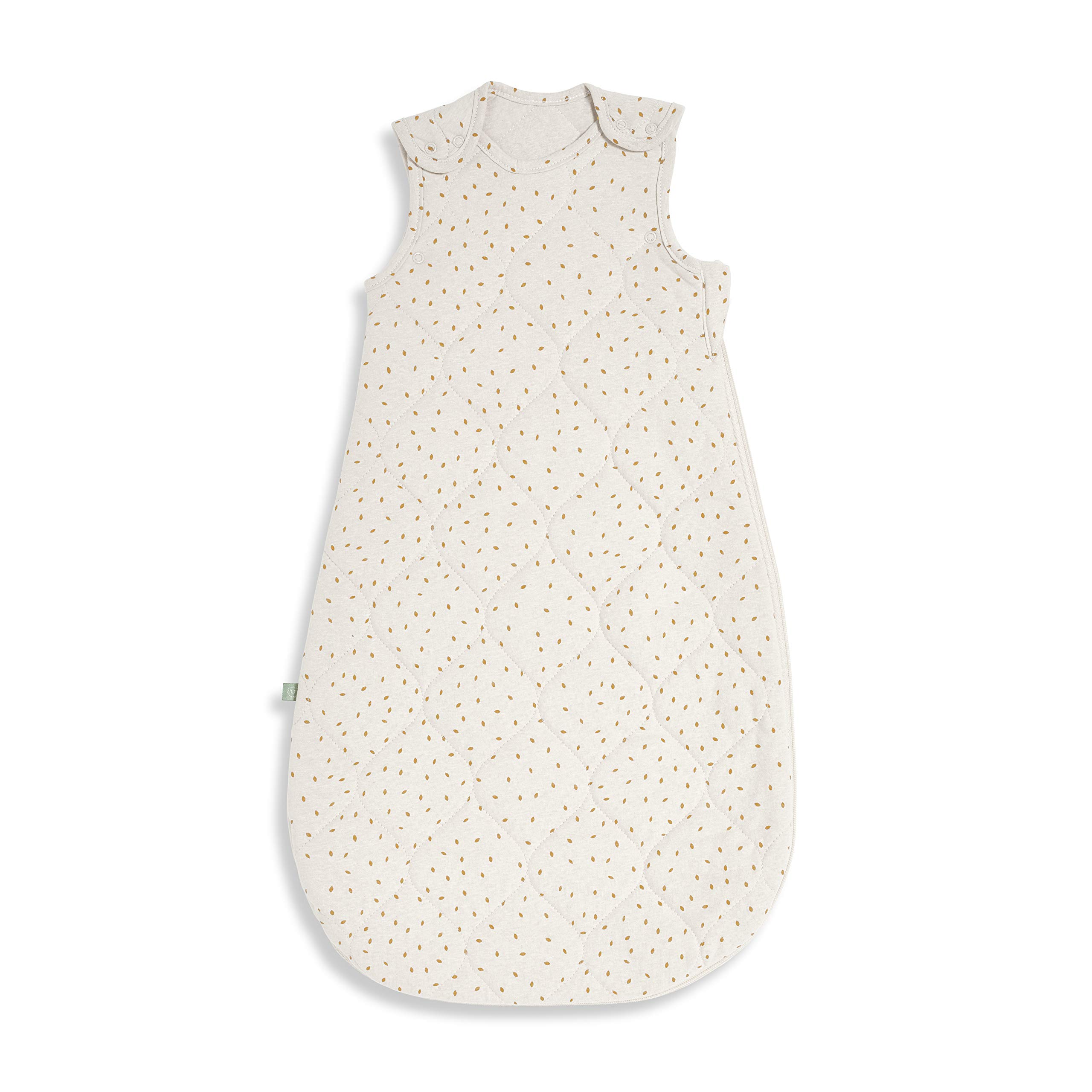 Little Green Sheep Baby Sleeping Bag - Luxury Organic Cotton Blend Sleeping Bags with Side Zip Fastening Poppers, Meets British Safety Standard, Linen Rice, 1 Tog 0-6M