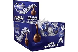 Lindt LINDOR Dark Chocolate Candy Truffles, Dark Chocolate with Smooth, Melting Truffle Center, 25.4 oz., 60 Count