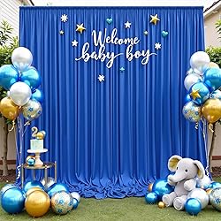 40ftx10ft Wrinkle Free Royal Blue Backdrop Curtains