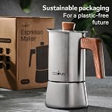 Cosumy Espresso Maker Induction Stainless Steel Moka Pot 6 Cups FSC Oak view 7