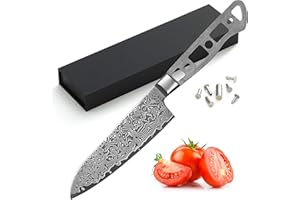 KATSURA Woodworking Project Kit – Santoku Knife Blank – 5 Inch – Japanese Premium AUS 10, 67 Layers Damascus Steel – NO LOGO