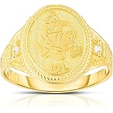 Floreo 10k Yellow Gold Thin Horoscope Zodiac Sign Ring, Sizes 5-10