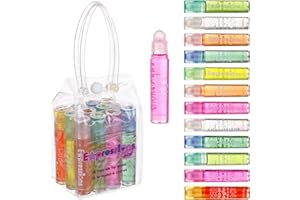 Expressions girl 12pc Roll On Lip Gloss Set with Carrying Case, Glossy Lip Make-up for Kids and Teens - Fruity Flavors, Non Toxic, Kid Friendly, Party Gift, Best Friends