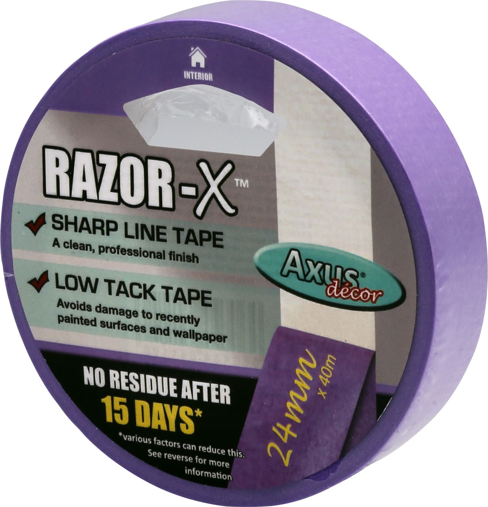Axus Decor AXU/MTX24 24 mm x 40 m Razor-X Low Tack Tape