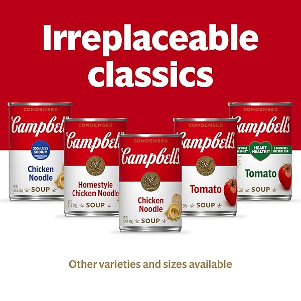 CAMPBELL’S CONDENSED 25% LESS SODIUM CHICKEN NOODLE SOUP, 10.75 OZ CAN (PACK OF 12)