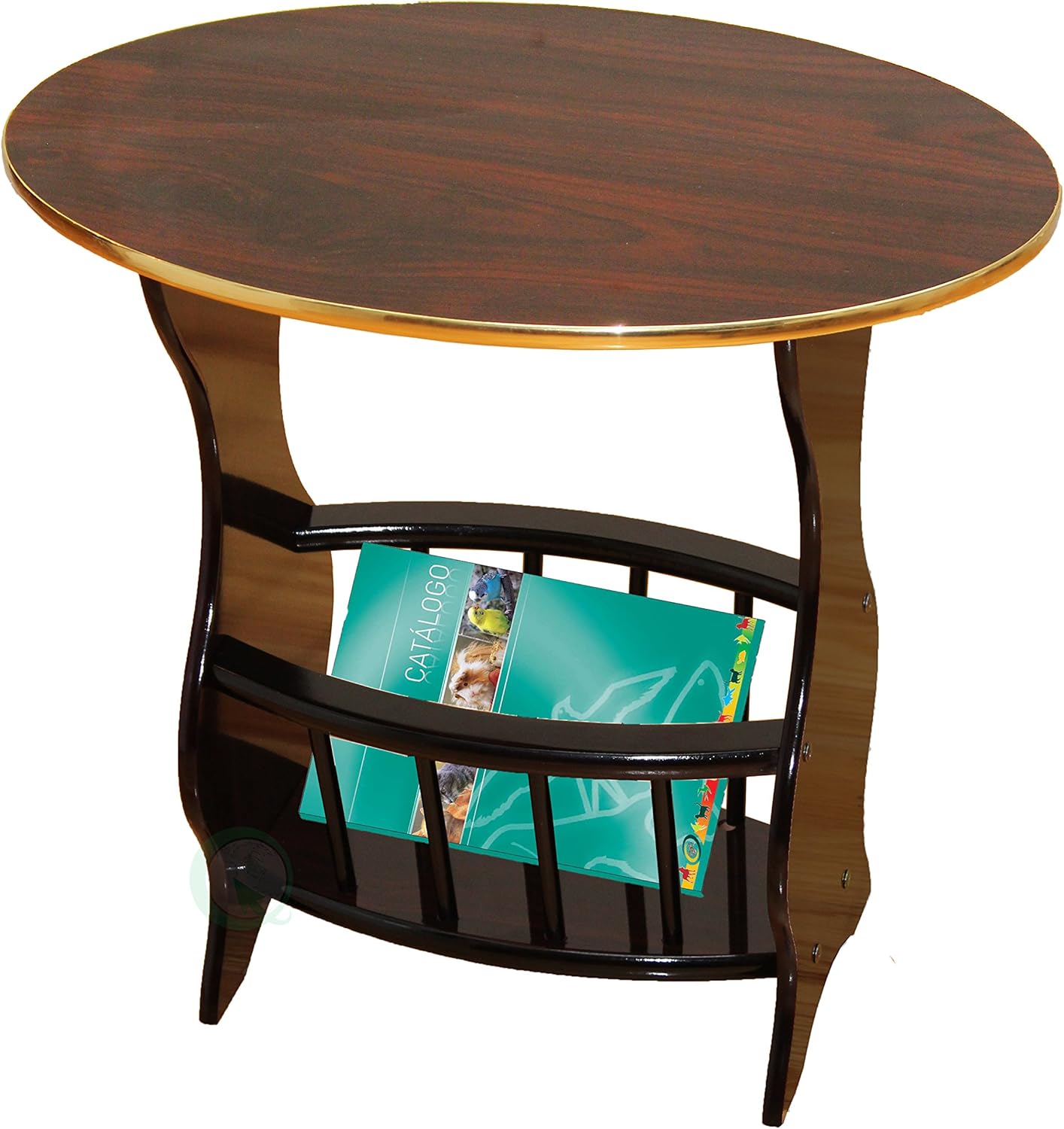 Uniquewise(TM) Oval Side Table with Magazine Holder