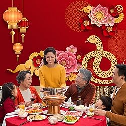 AOFOTO 5x3ft Happy Chinese New Year Banner Backdrop