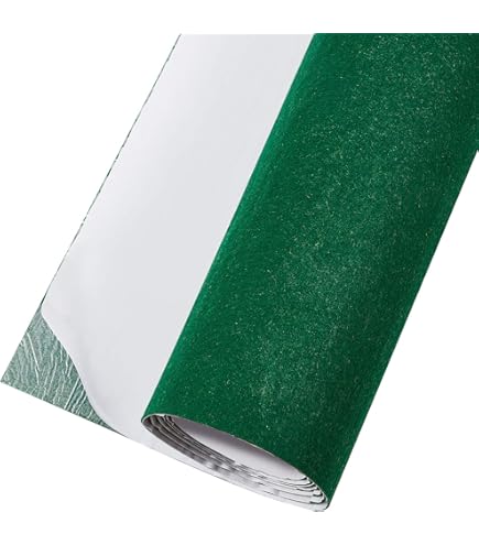 Jtnohx Self Adhesive Felt Sheets, 11 Pieces Stiff Sticky Felt, 8"x12" Fabric Square With Adhesive Backing For Crafts, Drawer Liner For Jewelry Box Drawer DIY (Green