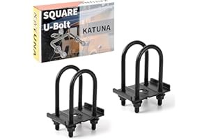 KATUNA U Bolt Kit for 3500 lbs, 2-3/8" Round Trailer Axle, Heavy Duty Axle U Bolts 5-1/2" Long, 1/2" Diameter, 2" Thread Pitch,Suitable for 1.75" Trailer Springs(4Pack)