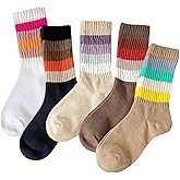 IIG 5 Pairs Womens Novelty Cute Crew Socks Colorful Funny Ankle Socks Gifts for Womens Socks