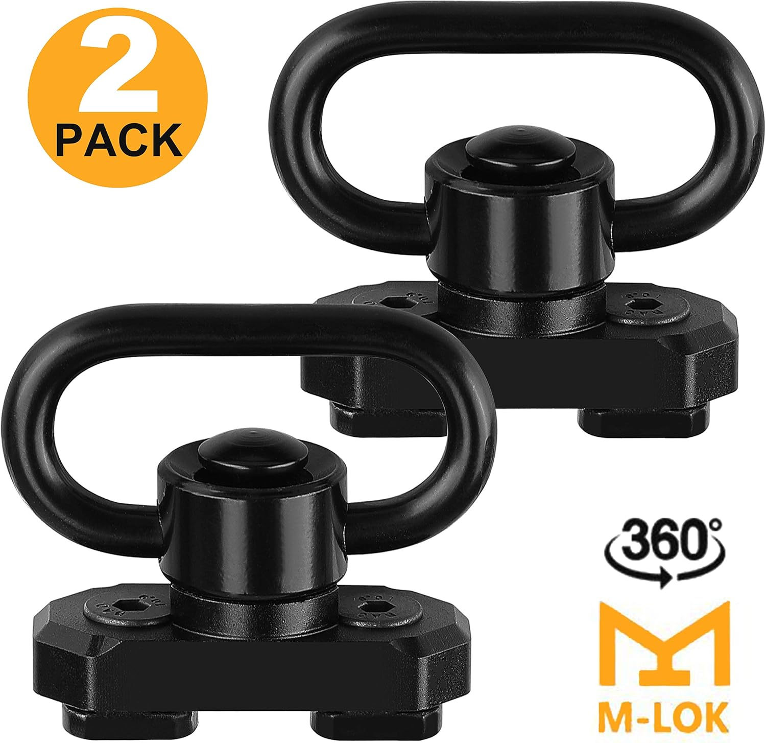 REERON MLOK QD Sling Mount Sling Swivels, 2 Pack 360° Rotation 1.25" Quick Detach Push Button QD Sling Swivels Mounts Adaptor for M-lok System : Sports & Outdoors