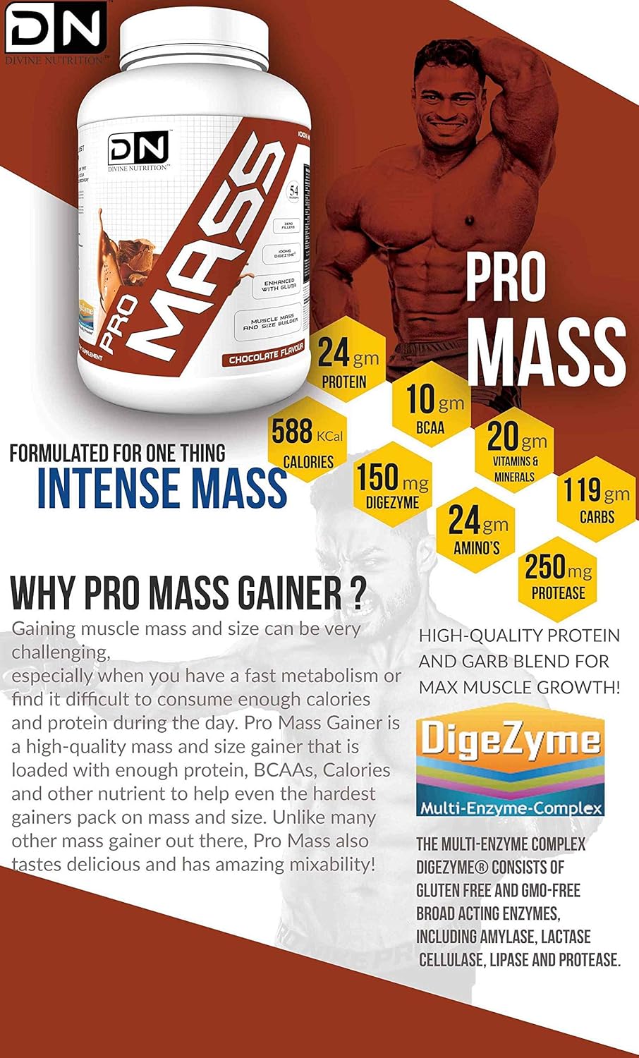 Divine Nutrition Pro Mass Weight Gainer Chocolate Flavor 5 Kg With Shaker Amazon In Health Personal Care